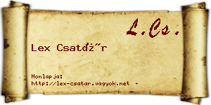 Lex Csatár névjegykártya